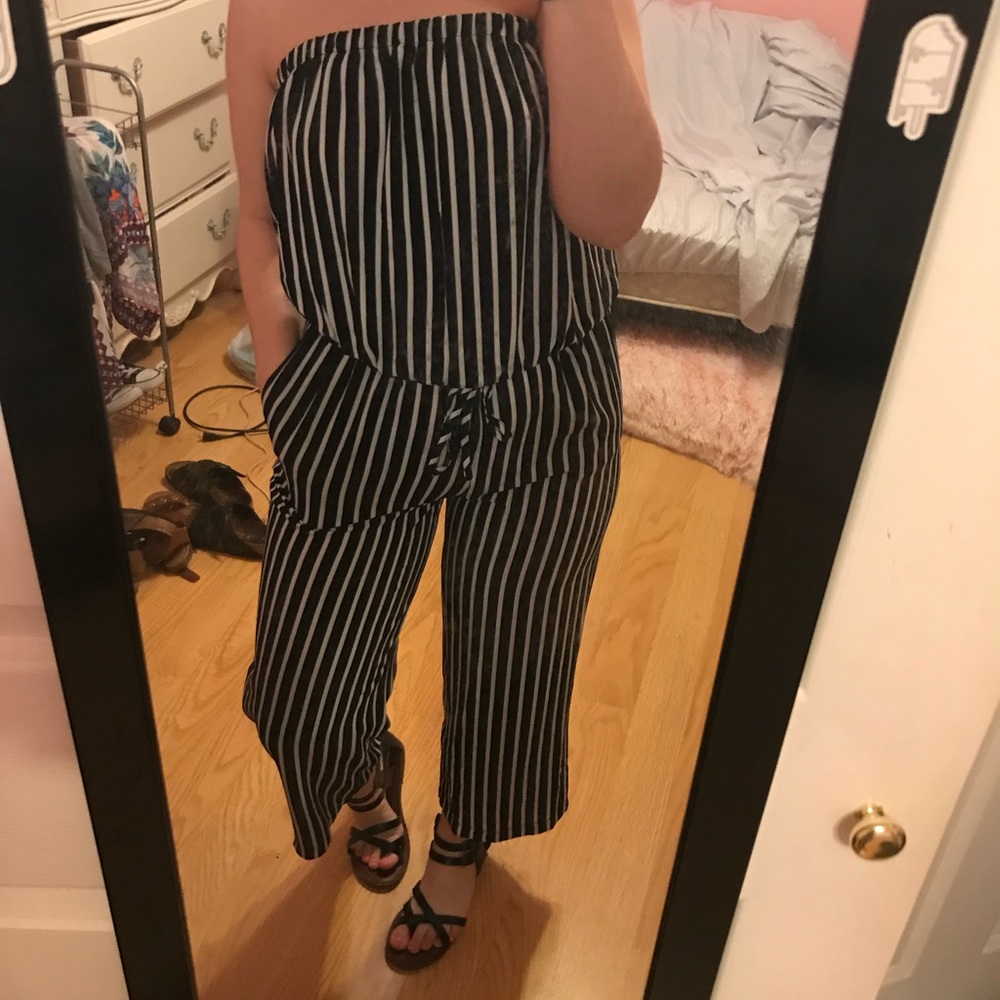 Navy Striped Jumpsuit